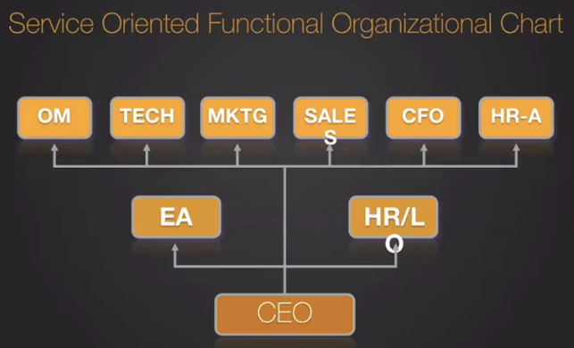 service oriented functional organizational chart