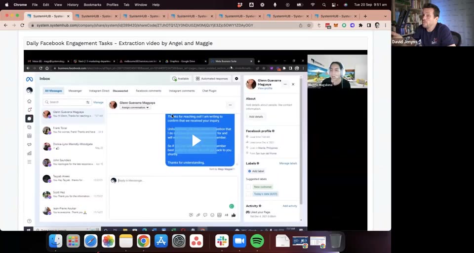 A real system inside systemHUB: Daily Facebook Engagement Tasks with embedded video walkthrough