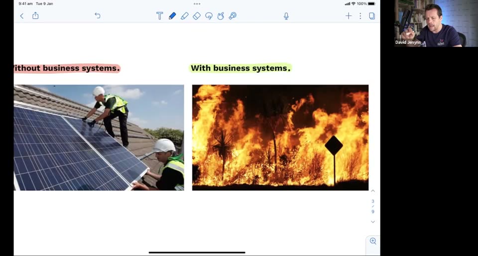 Without business systems versus with business systems
